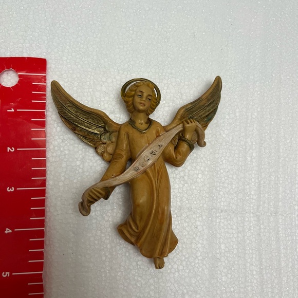 Vintage ⚜️💛⚜️ Resin Angel Gloria Banner Nativity Figure 5"  Italy # 609 - Picture 7 of 9